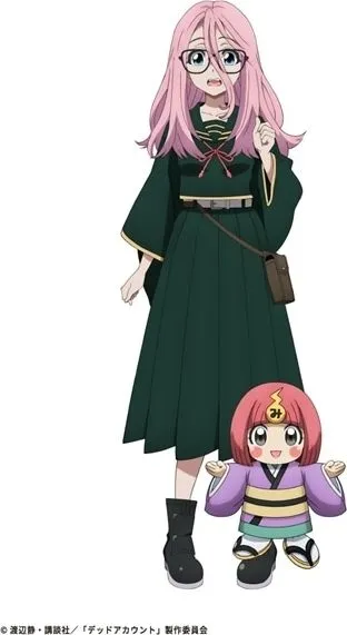 Hiyori Haijima with the school mascot Denmi-chan in Dead Account