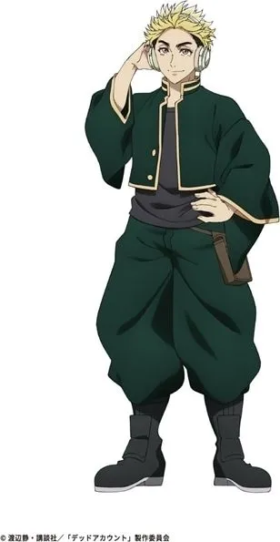 Naruhiko Emoto, a blond student exorcist, in the Dead Account anime