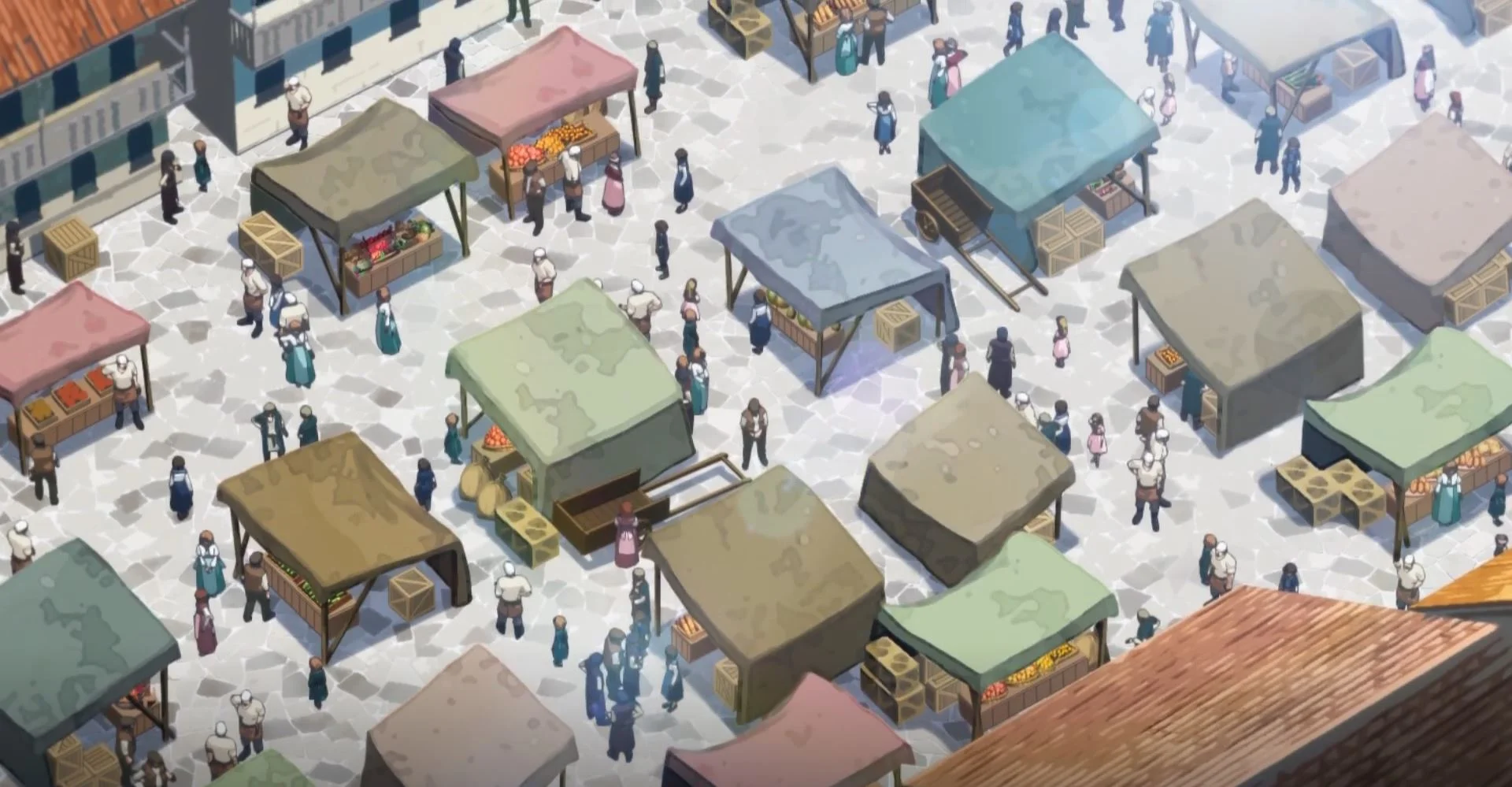 Van transforming the nameless frontier village into a fortified city with production magic