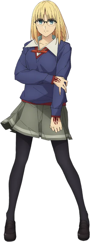 Ayaka Sajyou, Saber's Master, in the Fate/strange Fake anime