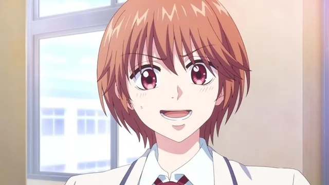 Mizuki Ashiya smiling in her Osaka Gakuen uniform in Hana-Kimi