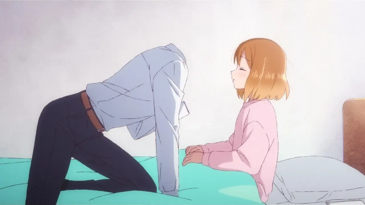 Akira Tounome and Shizuka Yakou in a scene from The Invisible Man and His Soon-to-Be Wife