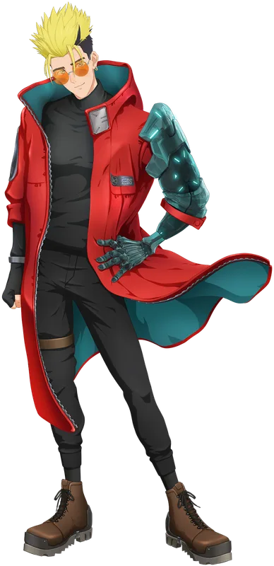 Vash the Stampede in his red coat in Trigun Stargaze