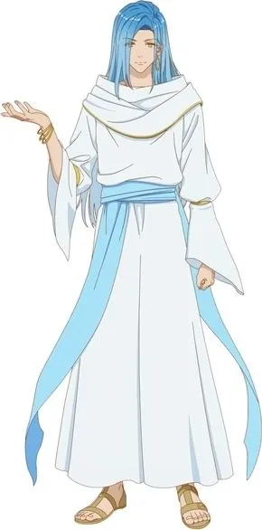 Claire in white robes in The Villainess Is Adored by the Prince of the Neighbor Kingdom