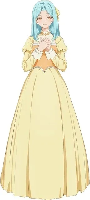 Icilla in a yellow gown in The Villainess Is Adored by the Prince of the Neighbor Kingdom