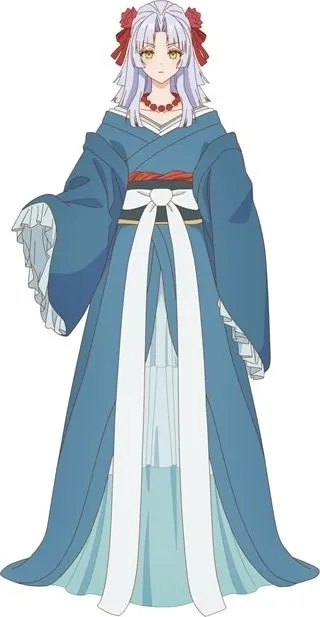 Pearl in a blue robe in The Villainess Is Adored by the Prince of the Neighbor Kingdom