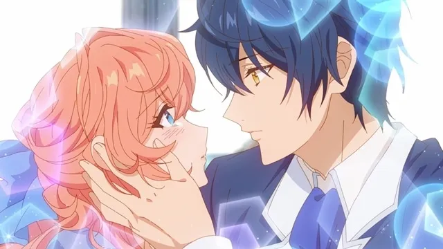 Tiararose and Aquasteed in a close romantic moment in the anime